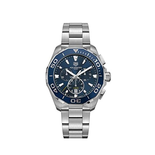 TAG Heuer Aquaracer 43 mm stålarmband och fodral kvarts blå urtavla analog klocka CAY111B.BA0927