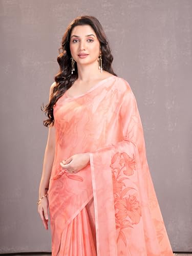 Image of Garden Vareli Floral Print Chiffon Saree