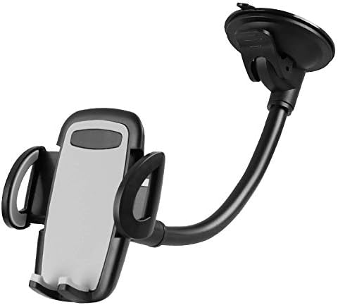 Windshield Car Phone Mount, Crazedigi Universal Cell Phone Holder for Car Windshield Long Arm Car Phone Mount Compatible for iPhone Xs Max XR X 8 7 Plus 6S Samsung Galaxy S9 S8 Edge S7 S6 LG Google