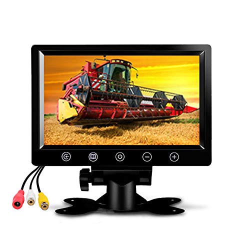 QWERDF Monitor De Reserva De La Cámara, 9" Pantalla Digital HD del Coche TFT LCD En Color con 2 Entrada De Vídeo para Cámara De Visión Trasera (N Altavoz) para Bus De Camiones Remolques Cover