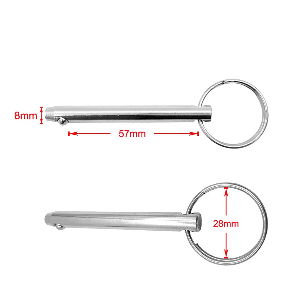 Sharplace 2X Goupille de Dégagement Bimini Top Charnière de Pont Ball Pin Bateau Marine