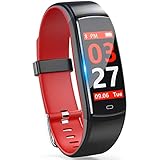 【令和改良版】 スマートウォッチ 心拍 歩数計 カラースクリーン IP67防水 スマートブレスレット ランニングモード 活動量計 20種類アラーム設定可 電話着信 Line通知 睡眠検測 遠隔カメラ iphone/Android 日本語対応 (レッド)