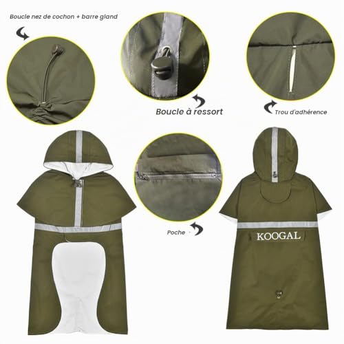 Impermeable chien vert 2XL - Protégez votre ami de la pluie