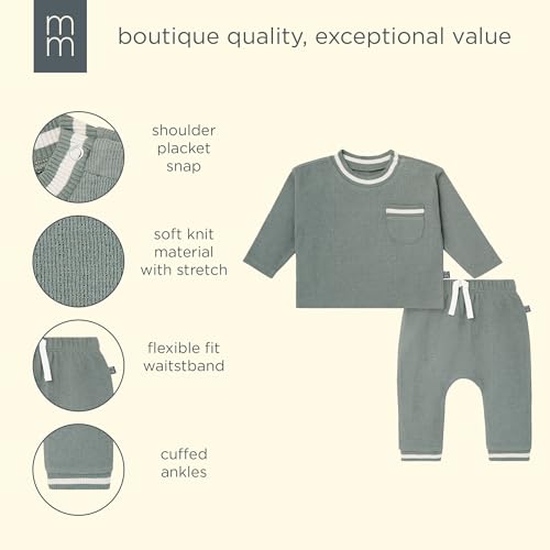 MODERNMOMENTS by Gerber Baby Unisex 2-Piece Top & Pant Set, Solid Green, 18 Months by Modern Moments by Gerber - Image 7