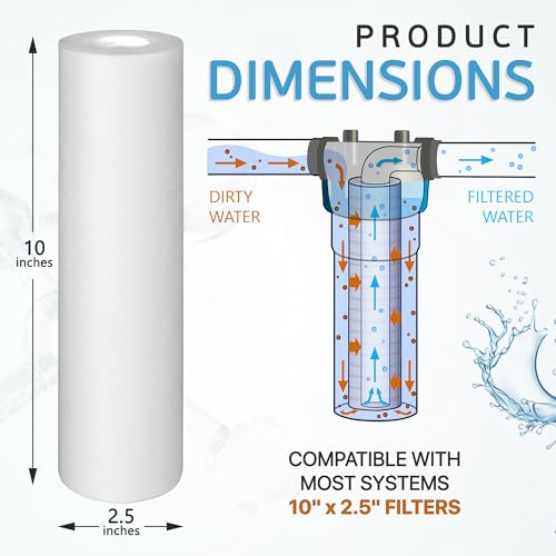 Ronaqua 50 Micron Sediment Water Filter Cartridge 10"x2.5", NSF Certified, 4-Layer Filtration for any 10-inch RO Units & Whole House Systems, Compatible with Culligan P5, AP110, WHKF-GD05, 6 Pack by Ronaqua - Image 4