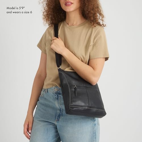 Image of The Sak Lucia Leather Crossbody Purse - Premium Leather Women's Handbag for Everyday & Travel - Cross Body Bag With Zipper
