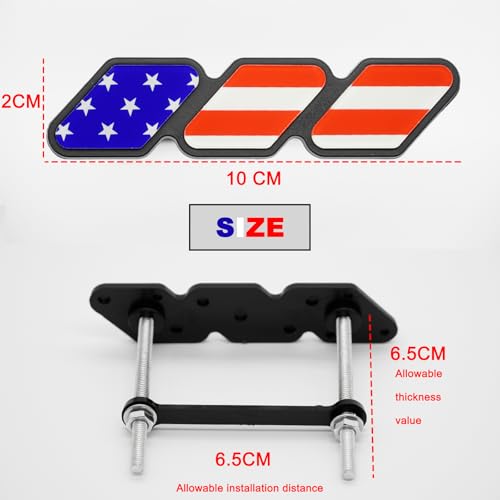 Image of Boigoo USA Flag Style Car's Grille Emblem Badge Sticker