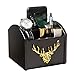 Produktbild 4 Slot Holz Rotating Up Desk Organizer Make - Gold Metal Hirsch Kopf Dekor Bürobedarf Desktop-Aufbewahrung Box Pen Handy-Controller Kosmetik-Halter for Haus, Büro