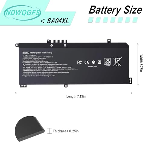 Image of SA04XL L43267-005 Replacement for HP Envy X360 15m-ds0011dx 15m-ds0xxx 15m-dr0xxx 15t-dr100 15m-dr1xxx 15m-dr0012dx 15m-dr0011dx 15M-DR 15M-DS 17t-cg100 17-cg100 Series SA04055XL HSTNN-OB1F