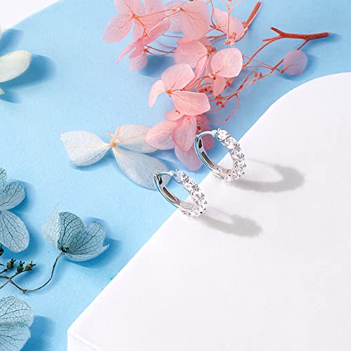 Hypoallergenic Cubic Zirconia Hoop Earrings for Women 925 Sterling Silver Huggie Hoops Earrings CZ Earrings Jewelry Gifts4