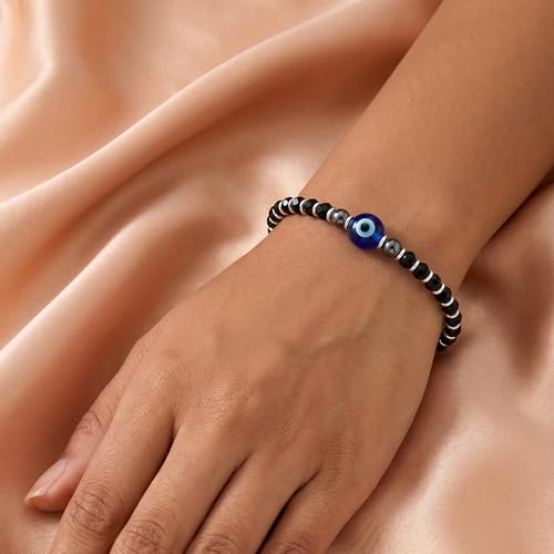 Image of Evil Eye Bracelet for Women | Pure 925 Sterling Silver Women Nazariya Bracelet | Stylish, Trendy, Adjustable & Comfortable for Everyday Wear | Gift for Girlfriend & Wife