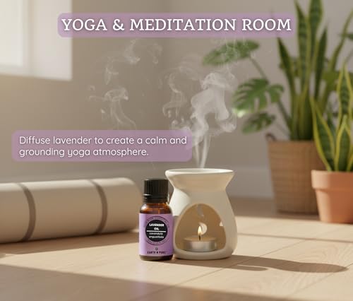 Image of Earth N Pure Ceramic Diffuser Burner with 10Ml Lavender Essential Oil | 2 Tea Light Candles | Perfect for Gift Set