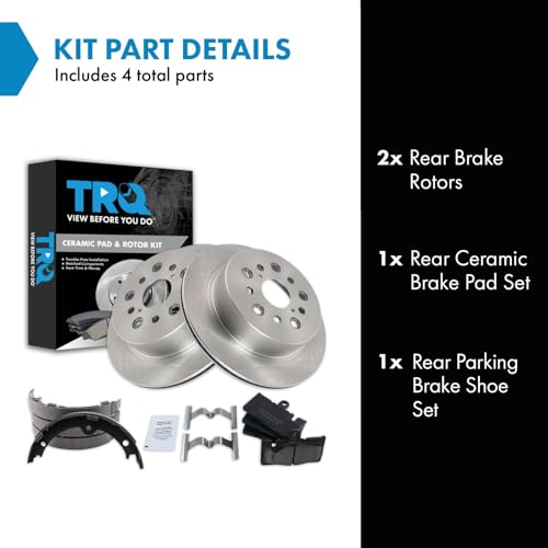 Image of TRQ Rear Brake Pad and Rotor Set Ceramic Compatible with 2001-2006 Lexus LS430