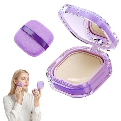 Full Coverage Creamy Foundation Buildable Matte Finish Lightweight Makeup for Oily Dry & Combination Skin Travel Compact (Ivory)