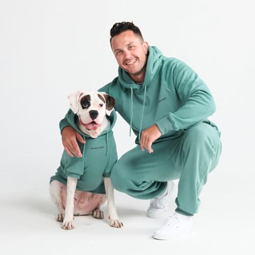 Spark Paws Hunde-Kapuzenpullover – Premium-Qualität, butterweich, hervorragender Komfort und Passform, beruhigende Fleece-Innenseite, geeignet für alle Rassen - Teal - 2XL