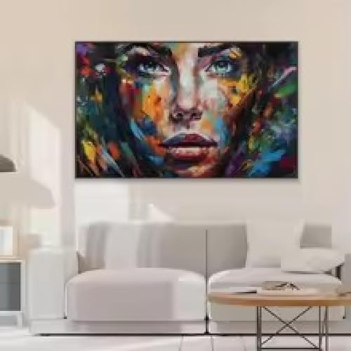 Peinture moderne femme abstraite affiche artistique colorée