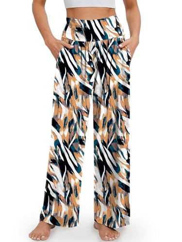 Image of Gracyoga Wide Leg Yoga Pants for Women Casual Loose Cozy Sweatpants High Waisted Lounge Pajama Flowy Pants With Pockets