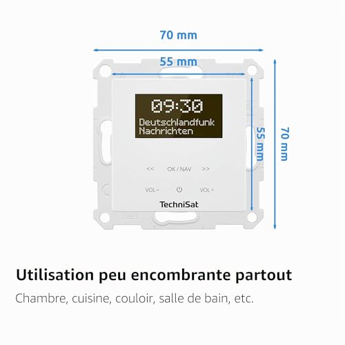 Radio DAB+ encastrable murale TechniSat DIGITRADIO UP 55 gain de place Bluetooth - 5