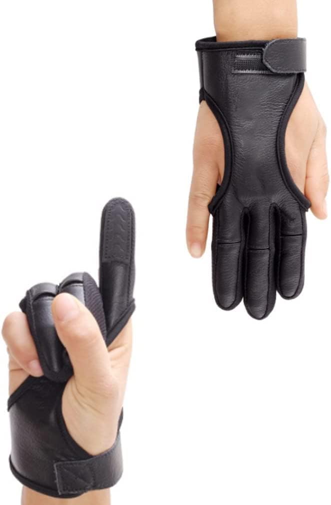ROLTIN Archery Finger Glove Archery Glove Three Finger Shooting Hunting Leather Gloves Protector Feather Bow Shooting Hunting Protect Gloves for Men Women XL jiangyu1994