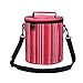 lliang Borse da Picnic Picnic Borse Oxford Cloth Isolato Cilindro Borsa PIC-nic Basket Strisce Verticali Tote per Feste all'aperto PIC-nic Barbecue Vacanza