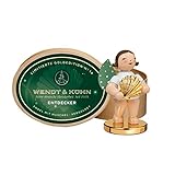 Wendt & Kühn Entdecker, Engel mit Muschel auf Metallsockel, vergoldet, in Spanschachtel, Limitierte Goldedition