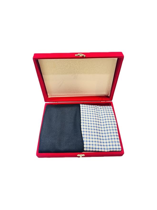 raymond fabrics Pant Shirt Solid VELVET Combo Box (Black Pant-YELLOW Check Shirt, Unstitched, Free Size)-picture-48