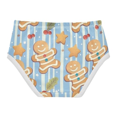 Gingerbread Man Christmas Girls' Soft Triangle Panties Comfort Color for Young Girls in Sizes 2T,3T, 4T, 5T, 6Y and 8Y2