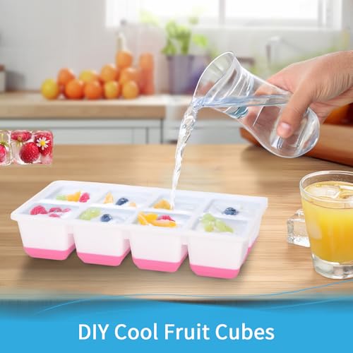 Bandejas grandes para cubitos de hielo con tapa, 2 pack miniatura 3
