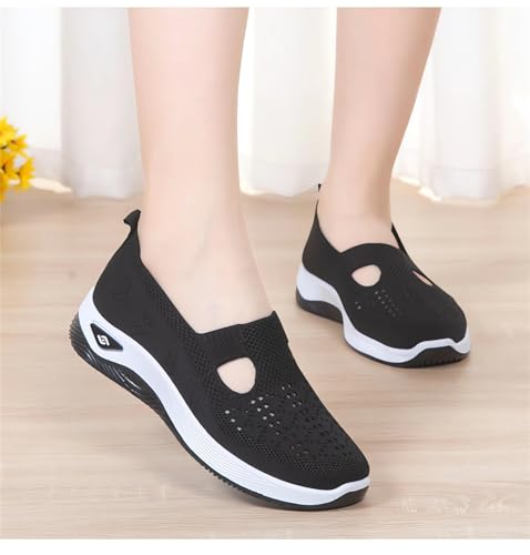 Women's Orthopedic Shoes Woven Breathable Soft Shoes Wide Width Slip on Lightweight Sneakers Arch Support Diabetic Sneakers Mesh Air Cushion Athletic Trainers Jogging Running Footwear2