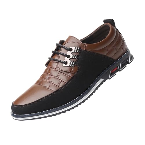 Fashion Style Men's Breathable Comfortable Business Lace Up Leisure Solid Color Leather Shoes All Shoes for Men