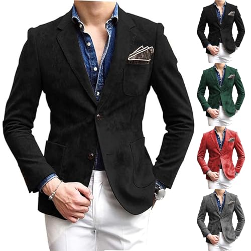 Casual Blazers for Men Slim Fit Textured Stretch Suit Jackets Two Button Notched Lapel Plain Sport Coats with Pockets4