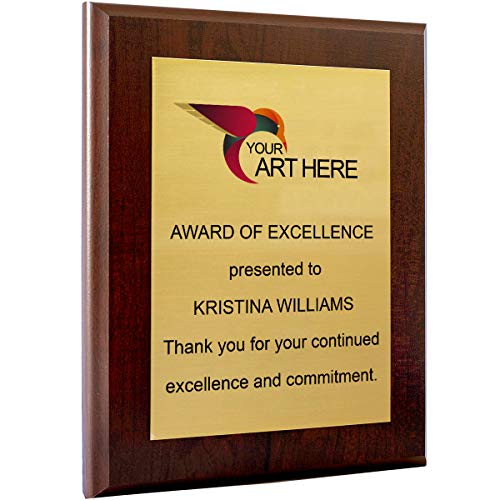 Custom Aluminum Metal Award Plaque with Full Color Printing - Include Photos Or Logos and Your Personal Text (7 x 9