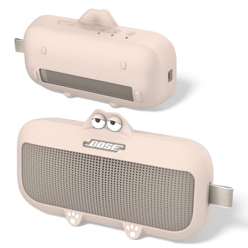 Funda de silicona para altavoz Bluetooth portátil Bose SoundLink Flex (2 Gen), resistente a los golpes, a los arañazos, al polvo, portátil, para altavoz Bluetooth (gris arena)