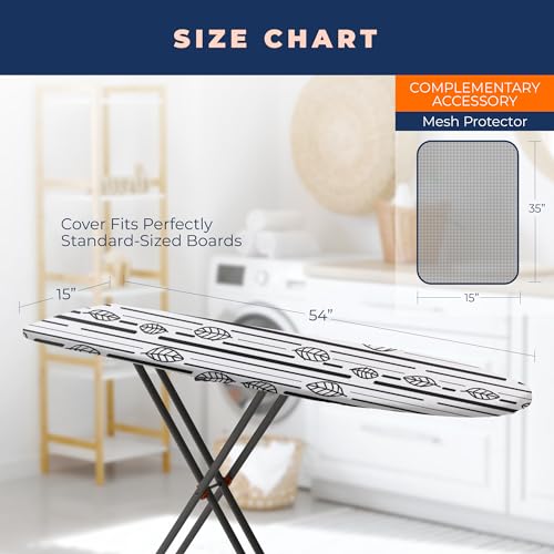 image for happhom Ironing Board Cover and Pad Extra Thick Heavy Duty Padded 4 La