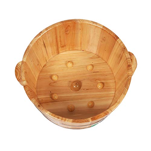 Cubeta para spa de pies hecha a mano de madera sólida miniatura 1