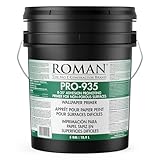 ROMAN R-35 Adhesion Promoting Tacky Wallpaper Primer for Glass, Tile, and Paneling, Sealed Surfaces, Fast Drying, Clear, PRO-935, Zero VOC, (5 Gallon - 2250 sq. ft.)