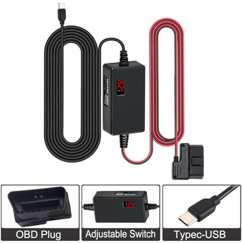 Cable de monitoreo de estacionamiento 12V a 5V 3A con conector en ángulo izquierdo 7