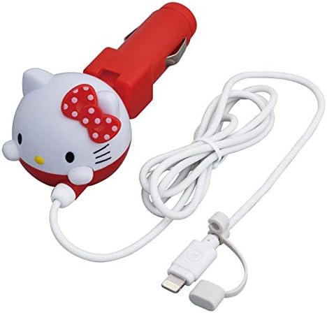 Seiwa for car mobile phone charger Hello Kitty DC Car Charger Lightning Cave Red KT470