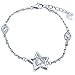 Produktbild Unendlich U Elegant Stern Herz Tropfen Mädchen Charm-Armband 925 Sterling Silber Zirkonia Armkette Verstellbar Armkettchen, Silber