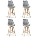 Designetsamaison Lot de 4 tabourets de Bar Grises - Gotteborg