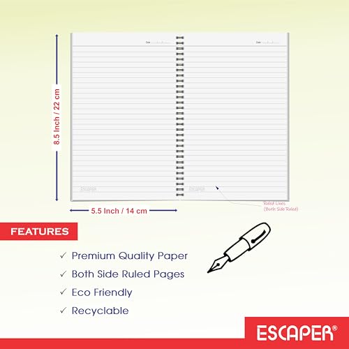 Image of ESCAPER Shiv Ji Diary Student Notebooks, A5 Size, 160 Ruled Notebook Designer Office Diary For Executive, Gift, Note Taking, Notepad For Writing (1, Om)