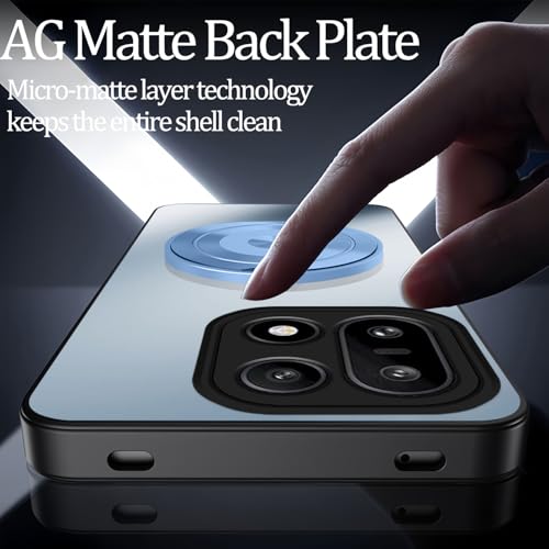 Coque OnePlus 15 mate en polycarbonate rigide avec support magnétique bleu