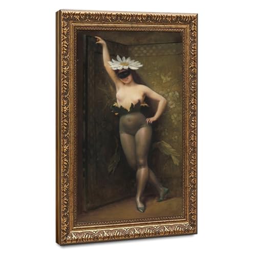 Impression sur toile haut de gamme femme avec des fleurs par Albert Joseph Penot