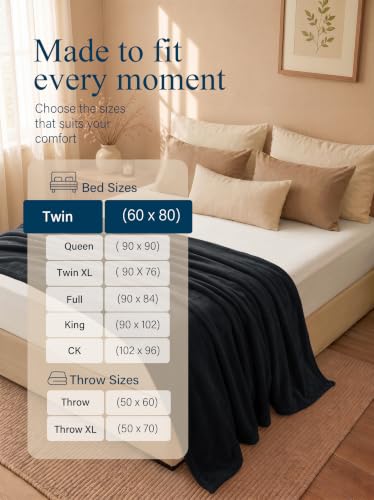 Image of Utopia Bedding Ultra Soft Fleece Bed Blanket Twin Size Black (60x80 Inches)