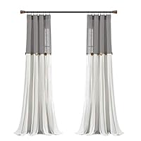 Lush Decor Linnen Knoop Gordijnpaneel, Single, 40 B x 45 L, Linnen - Landelijke Gordijnen - Rustieke Decor - Kleurblok Moderne Boerderij Gordijnen