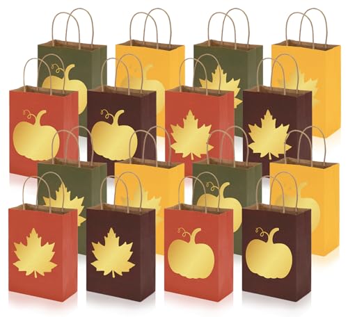 Sacs à friandises en papier Whaline pour Thanksgiving et fête d'automne