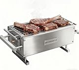 23.6'' Charcoal Grill Binchotan Yakitori Grill Stainless Steel Mini Tabletop Charcoal BBQ with Charcoal Box (D:60CM x W:24CMxH:21CM)