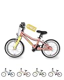 whizzy JuniorCruiser Kinderfahrrad 16 Zoll I Grapefruit I Fahrrad für Kinder ab 3,5 Jahren I Höhenverstellbares Mädchen- & Jungen-Fahrrad I 6,5 kg leichtes Mountainbike mit ergonomischem Sattel