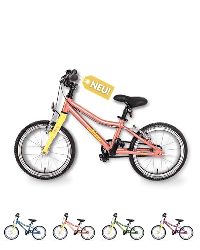 whizzy JuniorCruiser Kinderfahrrad 16 Zoll I Grapefruit I Fahrrad für Kinder ab 3,5 Jahren I Höhenverstellbares Mädchen- & Jungen-Fahrrad I 6,5 kg leichtes Mountainbike mit ergonomischem Sattel