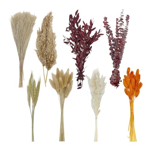 Ramo artístico de flores secas 110 pcs con pasto pampas miniatura 1